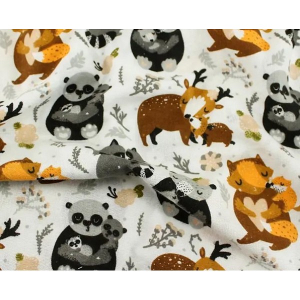 Autiņš flaneļa FOREST ANIMALS 70x80 cm (1227) Autiņš flaneļa FOREST ANIMALS 70x80 cm (1227)-Gultas veļa un piederumi-bebis.lv