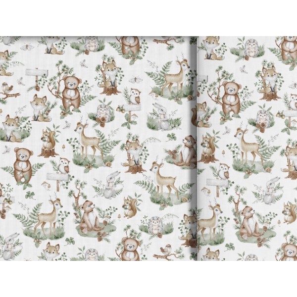 Autiņš marles FOREST ANIMALS 70x80 cm Autiņš marles FOREST ANIMALS 70x80 cm-Gultas veļa un piederumi-bebis.lv