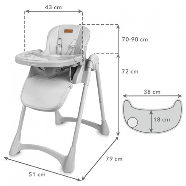 Стульчик FORTO grey-Детская мебель-bebis.lv