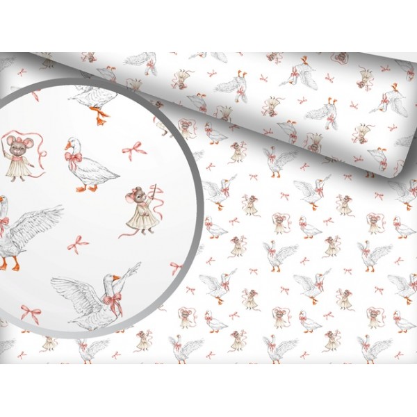 Muslin nappy  DANCING GEESE 70x80 cm-Gultas veļa un piederumi-bebis.lv