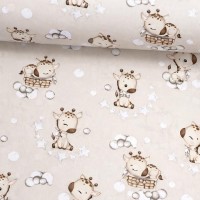 Flannel nappy GIRAFFE beige 70x80 cm (7365)