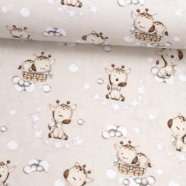 Flannel nappy GIRAFFE beige 70x80 cm (7365)-Gultas veļa un piederumi-bebis.lv