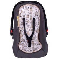 Pretsviedrēšanas 3D ieliktnis autokrēslam BEIGE ANIMALS (1590)