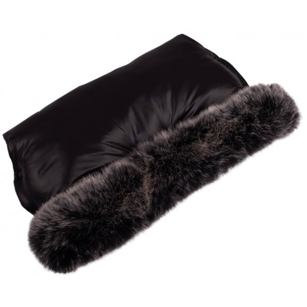 Ratiņu mufta FLUFFY black (992)-Ratiņi un piederumi-bebis.lv