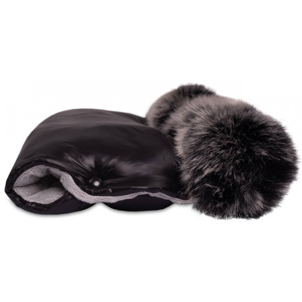 Ratiņu mufta FLUFFY black (992)-Ratiņi un piederumi-bebis.lv