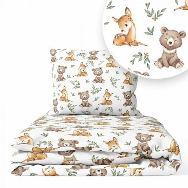 G/v komplekts BEAR&DEER 135x100 cm K-2T135 G/v komplekts BEAR&DEER 135x100 cm K-2T135-Gultas veļa un piederumi-bebis.lv