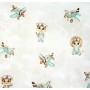 Autiņš flaneļa ar vaskadrānu Rabbit&Hedgehog 50x70 cm (1081)-Gultas veļa un piederumi-bebis.lv