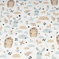 Autiņš flaneļa RABBIT&HEDGEHOG 70x80 cm (4333)