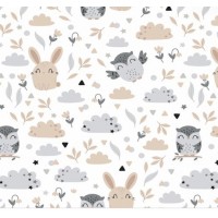 Autiņš flaneļa RABBIT&OWL 70x80 cm (4333)