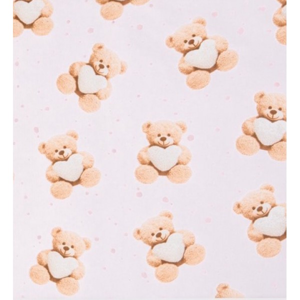 Пелёнка фланелевая с клеенкой TEDDY pink 50x70 cm (4258)-Постельные принадлежности-bebis.lv