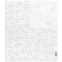 Flannel diaper with oilcloth ELEPHANT pink 50x60 cm (7457)