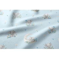 Flannel diaper with oilcloth ELEPHANT blue 50x60 cm (7426)