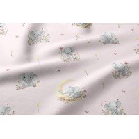 Flannel diaper with oilcloth ELEPHANT pink 50x60 cm (7457)
