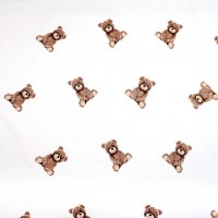 Flannel diaper with oilcloth TEDDY BEAR white 50x60 cm (7440)