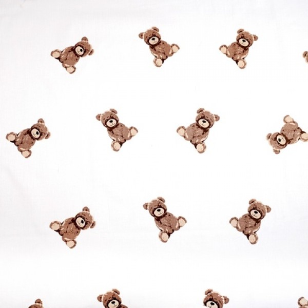 Flannel diaper with oilcloth TEDDY BEAR white 50x60 cm (7440)-Gultas veļa un piederumi-bebis.lv