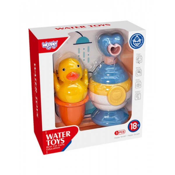 Bath Toys Cup + Duck + Soap Dispenser Set 47641-MAZUĻIEM (~0-5 gadi)-bebis.lv