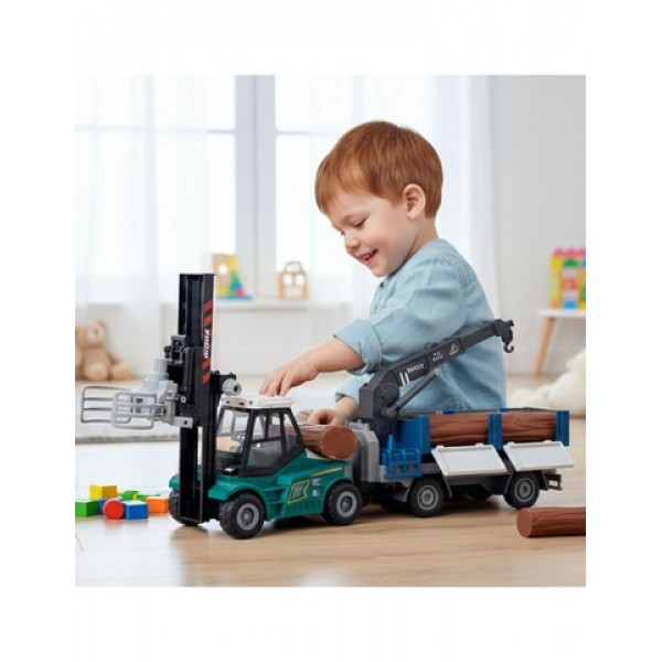 Clamping Forklift with Trailer 56591-Rotaļlietas-bebis.lv