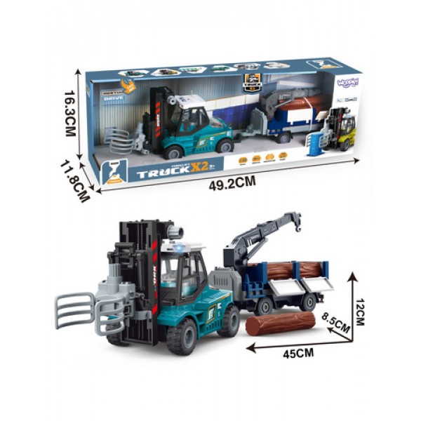 Clamping Forklift with Trailer 56591-Rotaļlietas-bebis.lv