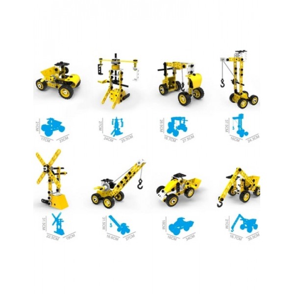Konstrukcijas komplekts "Transportlīdzekļi 8-vienā", 52784-Rotaļlietas-bebis.lv