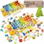 Wooden puzzle - sorter 6 in 1 Kruzzel 22636-Rotaļlietas-bebis.lv