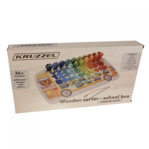 Wooden puzzle - sorter 6 in 1 Kruzzel 22636-Rotaļlietas-bebis.lv