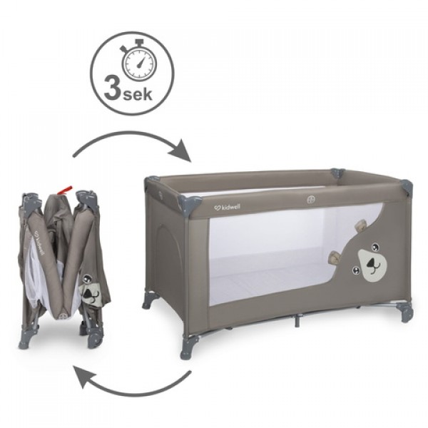 Saliekamā gulta BLISSY DUO beige (divstāvu) Saliekamā gulta BLISSY DUO beige (divstāvu)-Bērnu mēbeles-bebis.lv