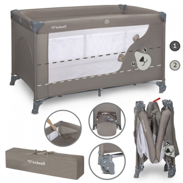 Saliekamā gulta BLISSY DUO beige (divstāvu) Saliekamā gulta BLISSY DUO beige (divstāvu)-Bērnu mēbeles-bebis.lv