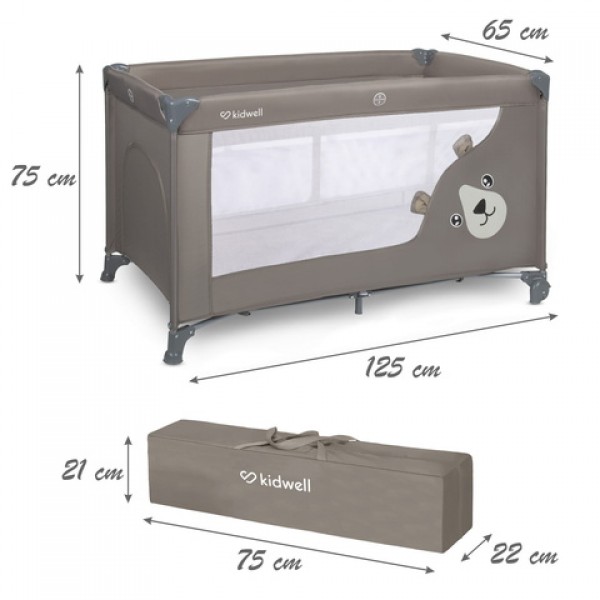 Saliekamā gulta BLISSY DUO beige (divstāvu) Saliekamā gulta BLISSY DUO beige (divstāvu)-Bērnu mēbeles-bebis.lv