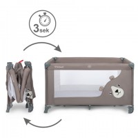 BLISSY BASIC Sand Beige Single-Level Folding Travel Crib 