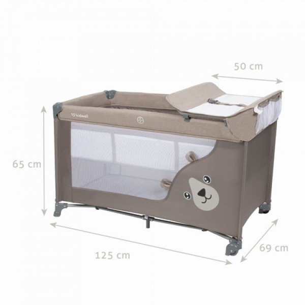 Saliekamā gulta BLISSY-2 beige Kidwell-Bērnu mēbeles-bebis.lv