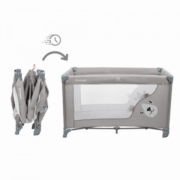Складная кроватка BLISSY-2 grey Kidwell-Детская мебель-bebis.lv