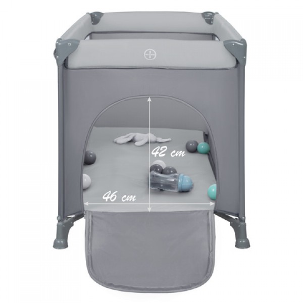 Складная кроватка BLISSY BASIC stone grey-Детская мебель-bebis.lv