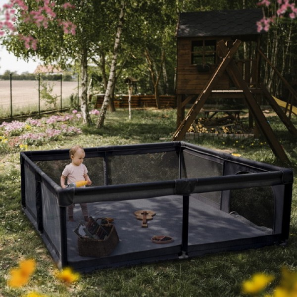 Манеж FANKO XL black 120x180 cm Манеж FANKO XL black 120x180 cm-Детская мебель-bebis.lv