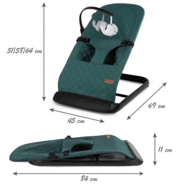 Šūpuļkrēsliņš Kidwell LARO green/black Šūpuļkrēsliņš Kidwell LARO green/black-Bērnu mēbeles-bebis.lv