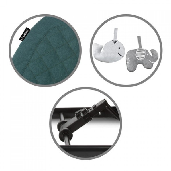 Šūpuļkrēsliņš Kidwell LARO green/black Šūpuļkrēsliņš Kidwell LARO green/black-Bērnu mēbeles-bebis.lv