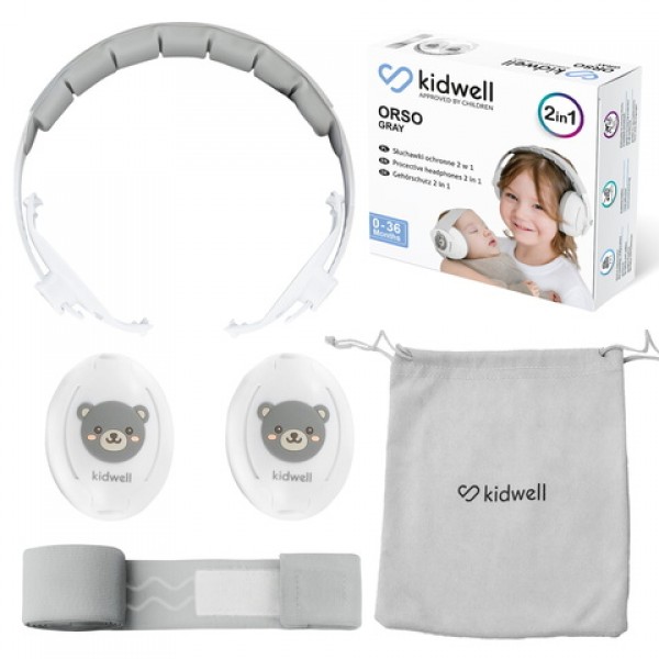 Ausu/dzirdes aizsargi ORSO grey 2-in1--bebis.lv