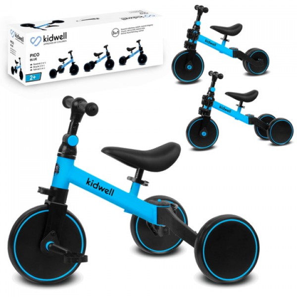 Velosipēds "3-in1" PICO blue Kidwell-Bērnu transports-bebis.lv