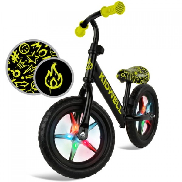 Balansa ritenis REBEL LED neon yellow Kidwell Balansa ritenis REBEL LED neon yellow Kidwell-Bērnu transports-bebis.lv