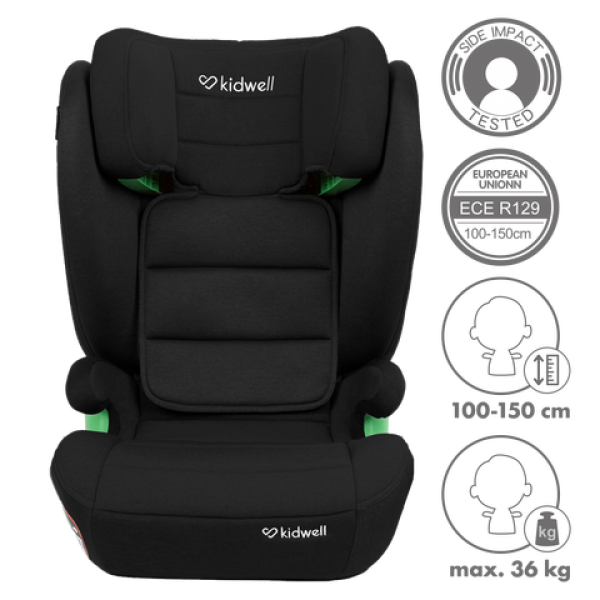 Autosēdeklis Kidwell WESTON black 100-150 cm-Autosēdekļi bērniem-bebis.lv