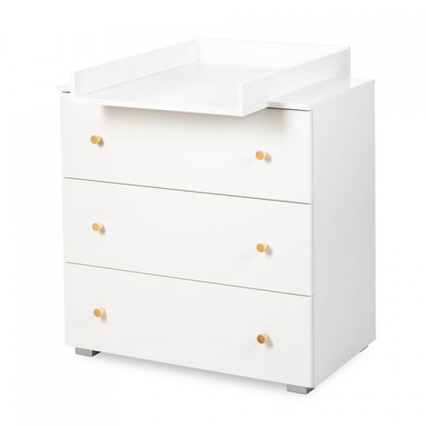 Kumode KAROLINA white/pine-Bērnu mēbeles-bebis.lv