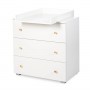 Kumode KAROLINA white/pine-Bērnu mēbeles-bebis.lv