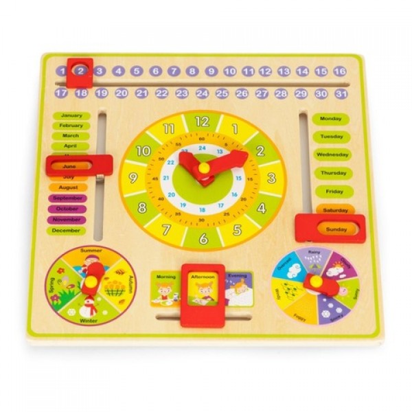 WOODEN LEARNING CALENDAR BOARD 00630-Rotaļlietas-bebis.lv