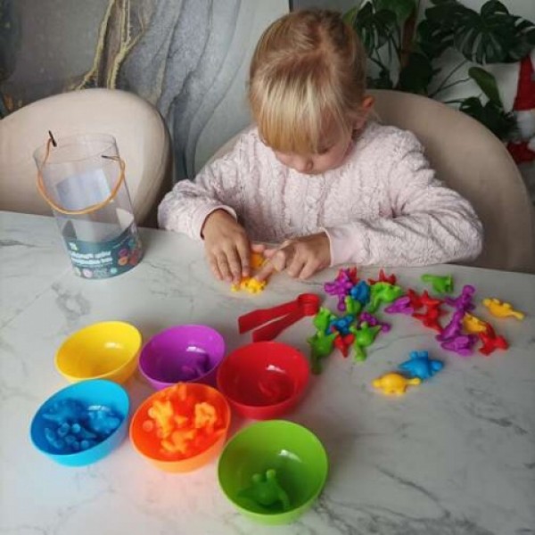 Montessori skaitīšanas apmācība: dinozauri 56 el. (22496)-Rotaļlietas-bebis.lv