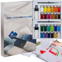 Краски для ткани/одежды 24 цвета+кисточки 22948
