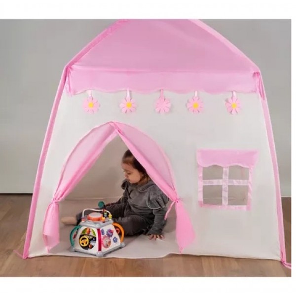 Детская палатка со гирляндой COTTON BALLS 23472-Игрушки-bebis.lv