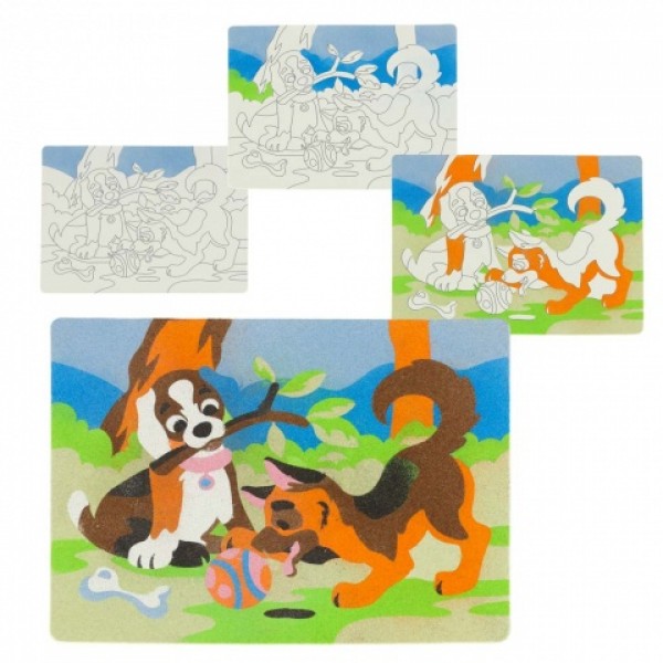 Smilšu gleznas SAND ART (kaķi, suņi) 4162-Rotaļlietas-bebis.lv