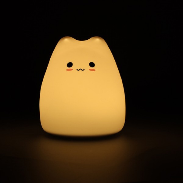Silikona nakts lampa CAT (RGB) KX4597-MAZUĻIEM (~0-5 gadi)-bebis.lv