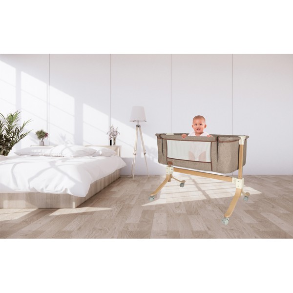 Kроватка (приставная) EMMA  beige KX4623/1-Детская мебель-bebis.lv