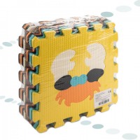 Foam puzzle mat for children 9 el. colourful animals 85cm x 85cm x 1cm KX5208