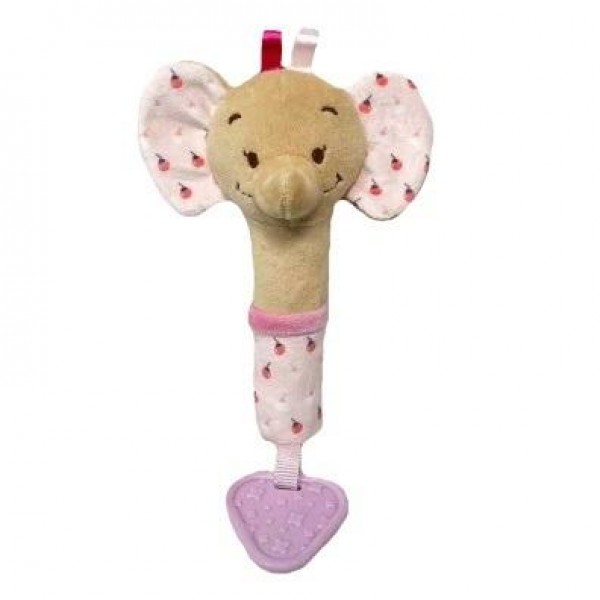 Игрушка-пищалка ELEPHANT pink 17 cm (9361)-ДЛЯ МАЛЫШЕЙ (~0-5 лет)-bebis.lv